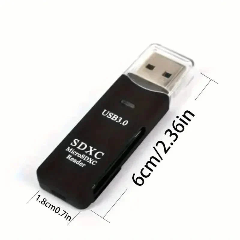 2-in-1 USB 3.0 SD & microSD Card Reader, Up to 64GB