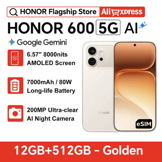 HONOR 600 5G Smartphone, 12GB RAM, 256GB/512GB