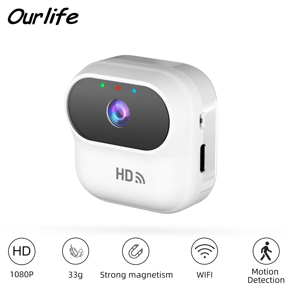 Ourlife A800 Mini 1080p Wi-Fi Security Camera with Motion Detection