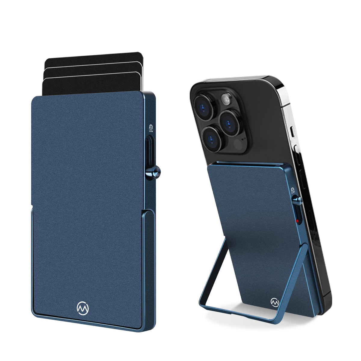 TOYFID Magnetic Aluminum Pop-Up Card Wallet with Adjustable Stand