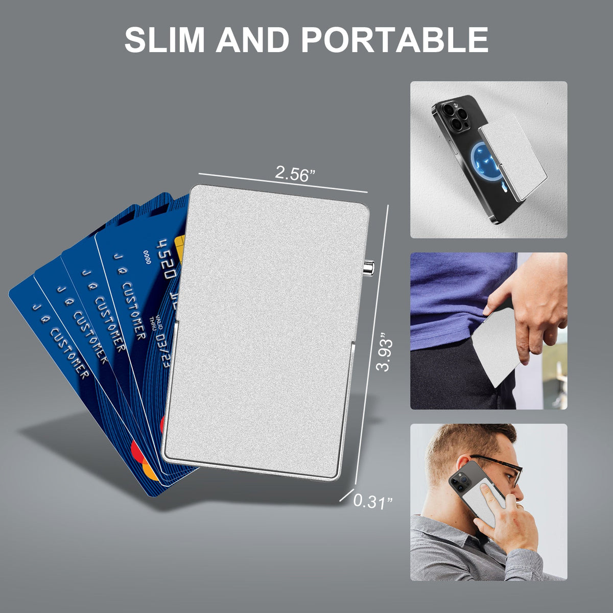 TOYFID Magnetic Aluminum Pop-Up Card Wallet with Adjustable Stand