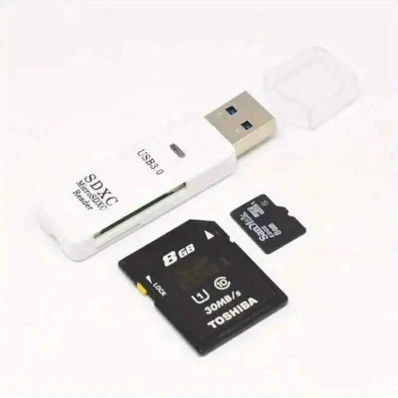 2-in-1 USB 3.0 SD & microSD Card Reader, Up to 64GB