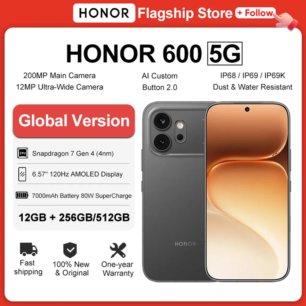 HONOR 600 5G Smartphone, 12GB RAM, 256GB/512GB