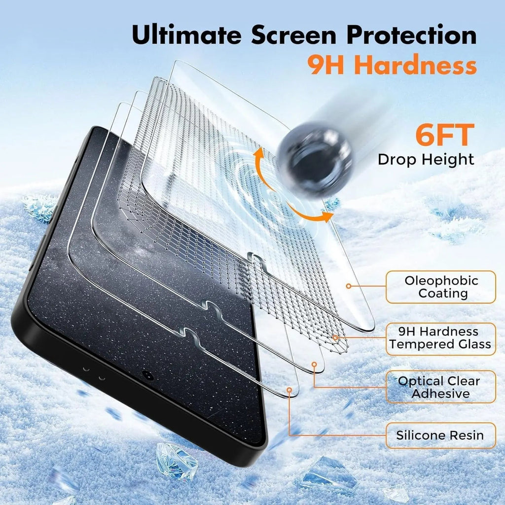 Entronix Clear Screen Protector Compatible with Galaxy A51 - 2-Piece Combo