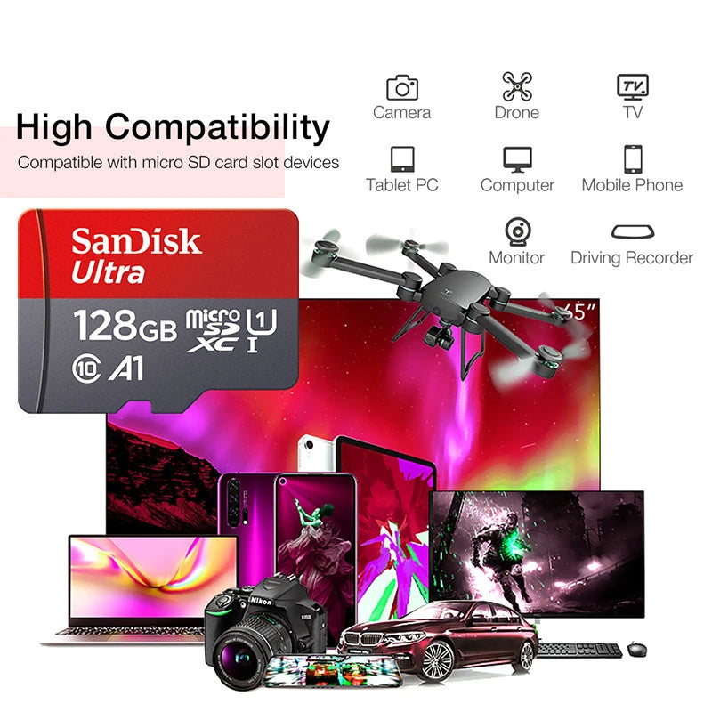 microSD Memory Card, 8GB–1TB Capacity Options