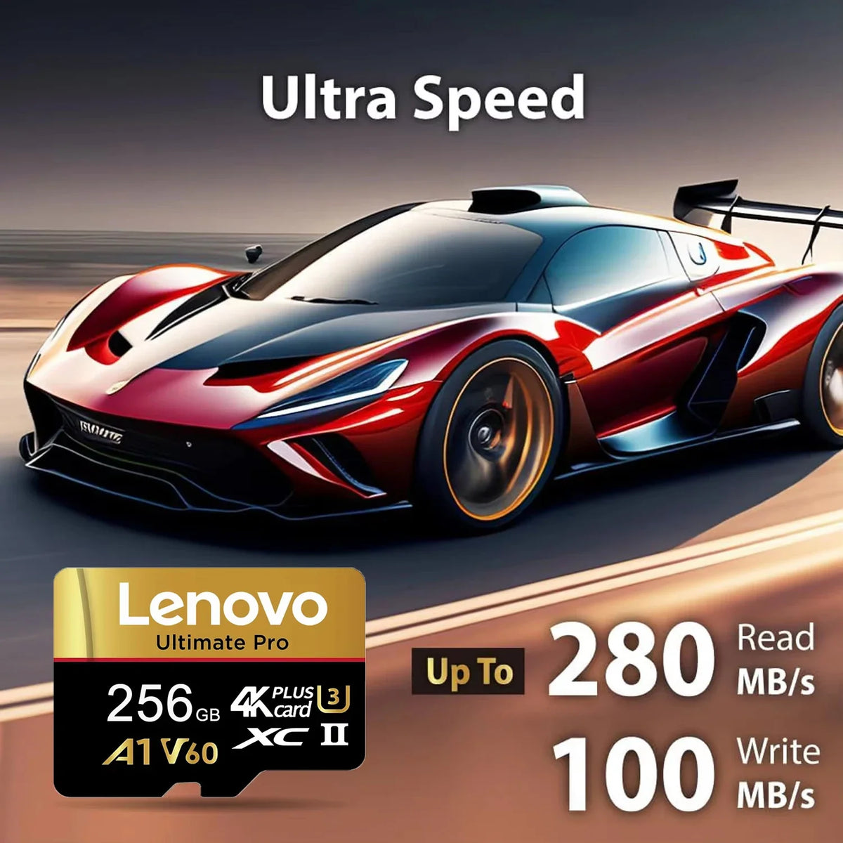 Lenovo microSD Memory Card, 4GB–512GB & Adapter Options