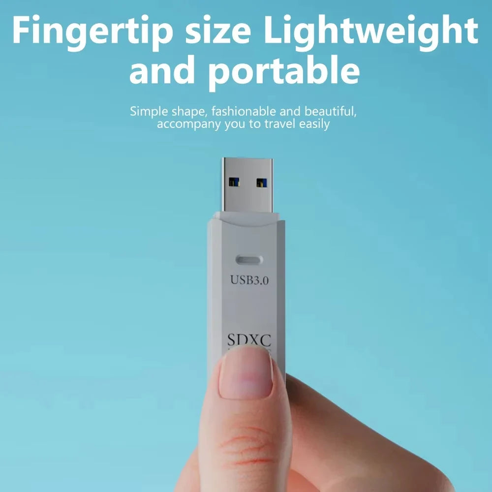 2-in-1 Memory Card Reader, USB 2.0 or 3.0 Options