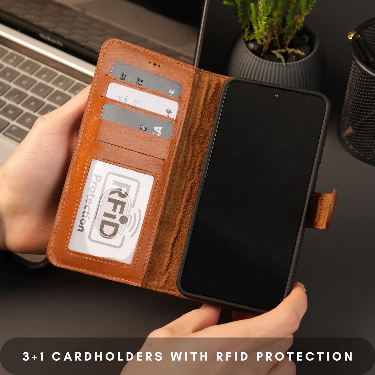 TORONATA Buffalo Leather Wallet Case for Samsung Galaxy S24