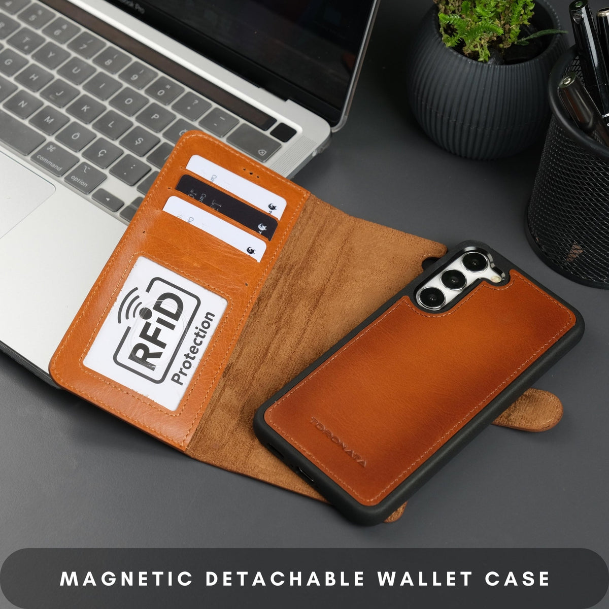 TORONATA Buffalo Leather Wallet Case for Samsung Galaxy S24