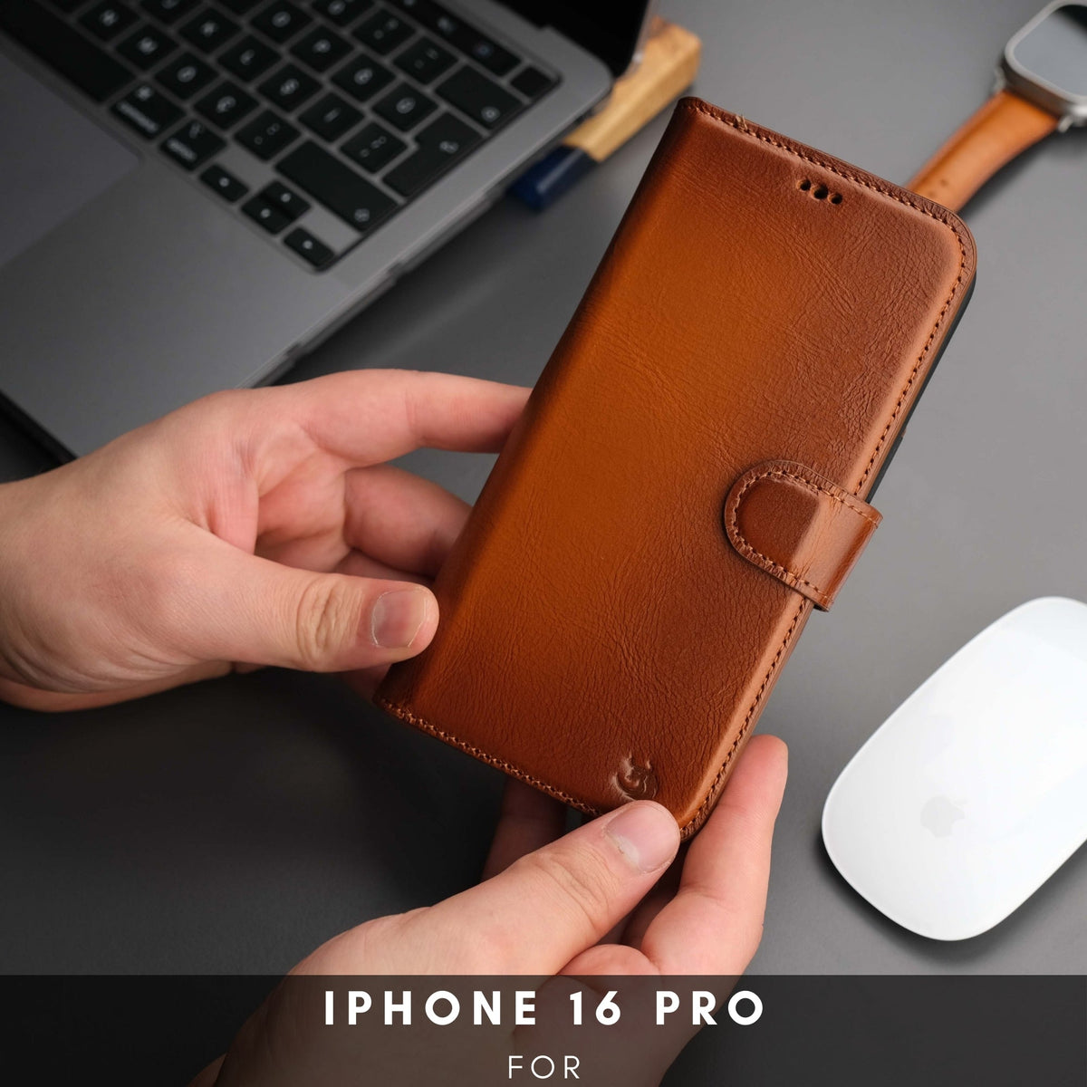 TORONATA Casper Leather MagSafe Wallet Case for iPhone 16 Pro