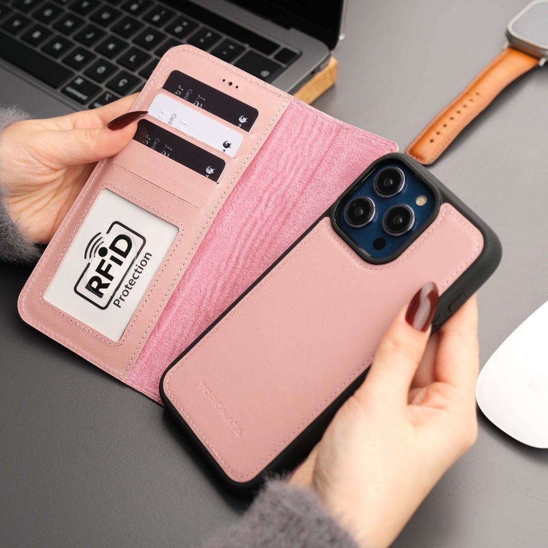 TORONATA Casper Leather MagSafe Wallet Case for iPhone 16 Pro