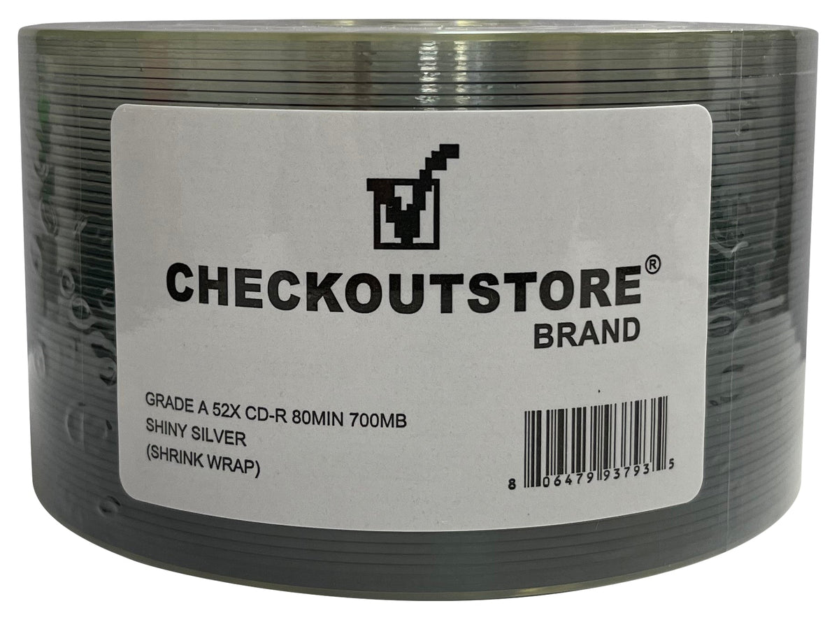 Grade A 52x CD-R 80min 700MB Shiny Silver (Shrink Wrap)